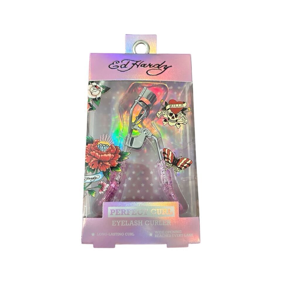 Ed Hardy Perfect Curl Eyelash Curler with Pink Handles